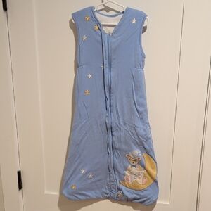 Kids Blue Sleep Sack Pajamas with Star & Moon Bear Design